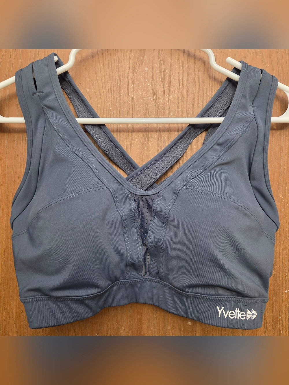 Yvette Performance Crossback Sports Bra - Slate Gray